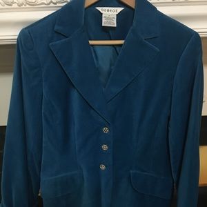 George turquoise velvet blazer size 6